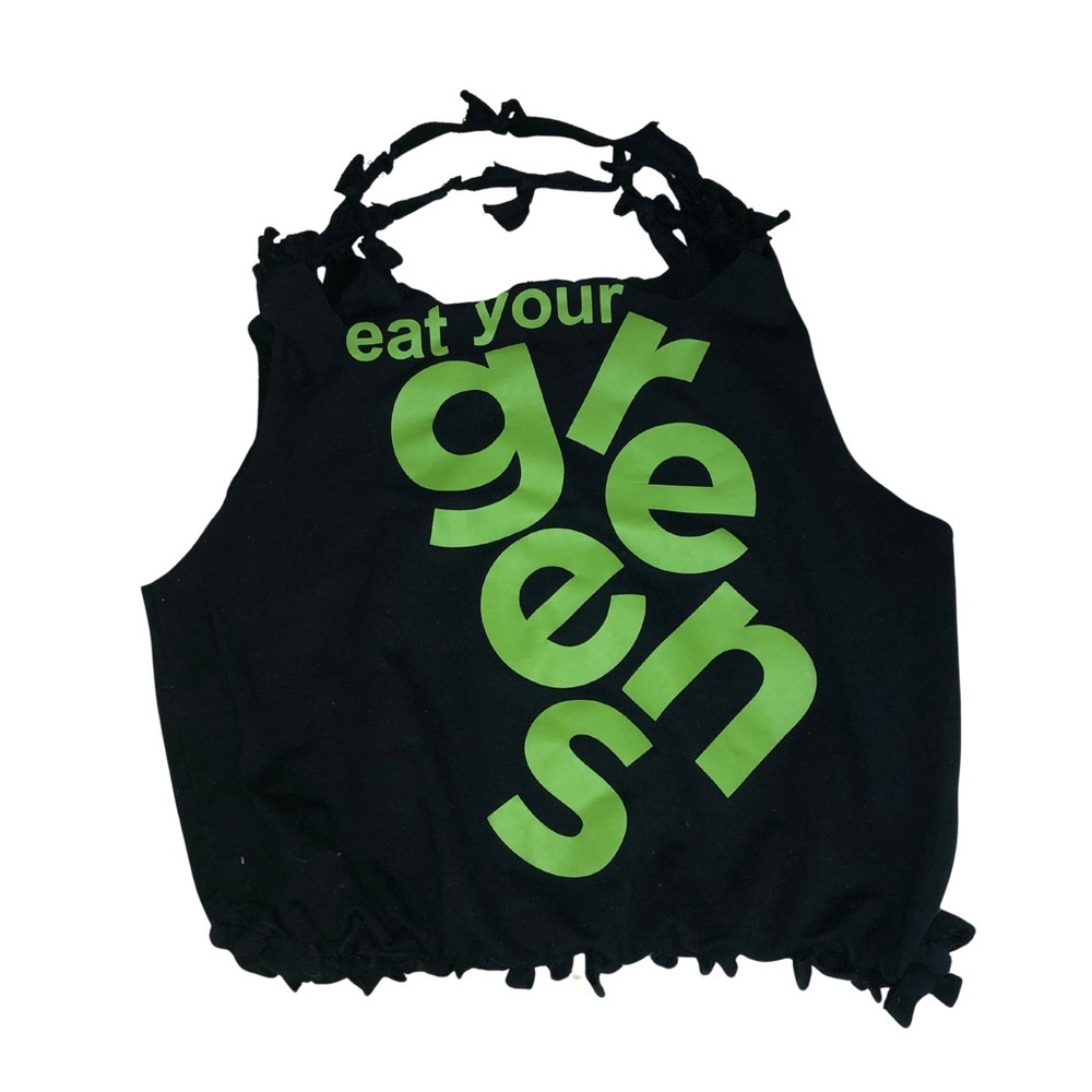 Handcrafted “Eat Your Greens” Market Upcycled Tote – by Peaceful Path Creations